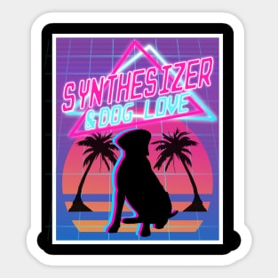 Vaporwave Aesthetic 80th Dog Synthwave Retro Sticker